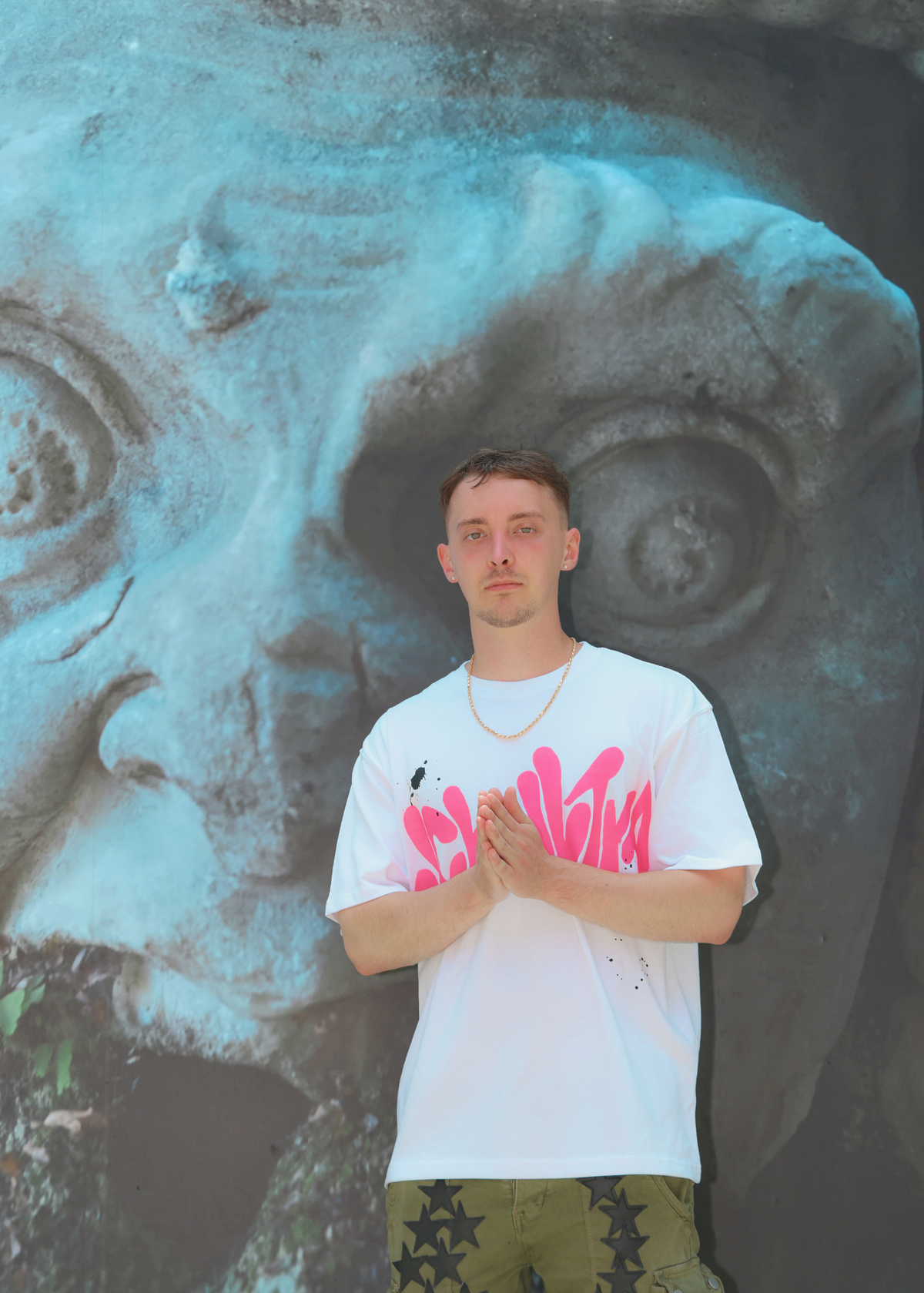 A model shown wearing JCB Ultra love potion tee.